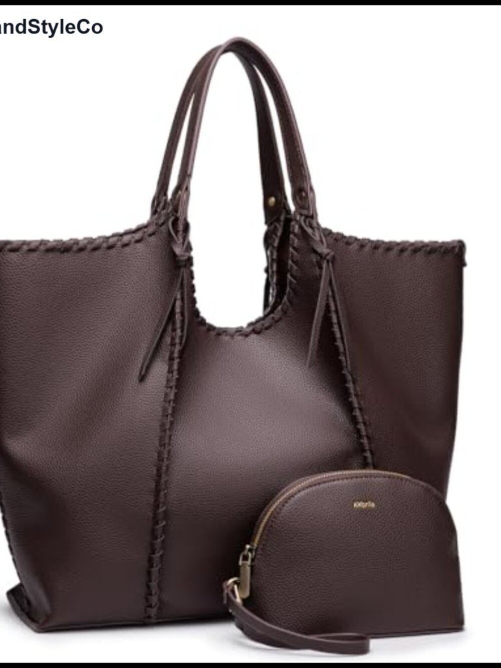 Oversize Vegan Leather Tote Bag Convertible Shoulder Purse Weekender Shopper